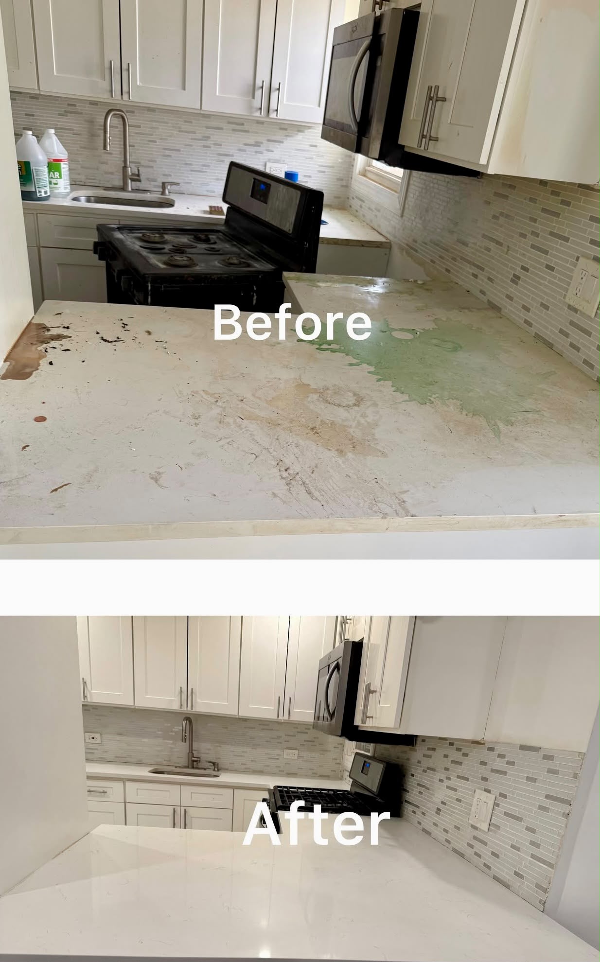 Kitchen Countertop Before / After Cleaning